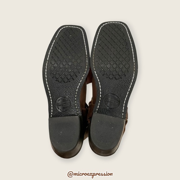 $499 Frye Harness 12R Tan Brown Cavalry Western Cowboy Harness Distressed Boot - Picture 14 of 16